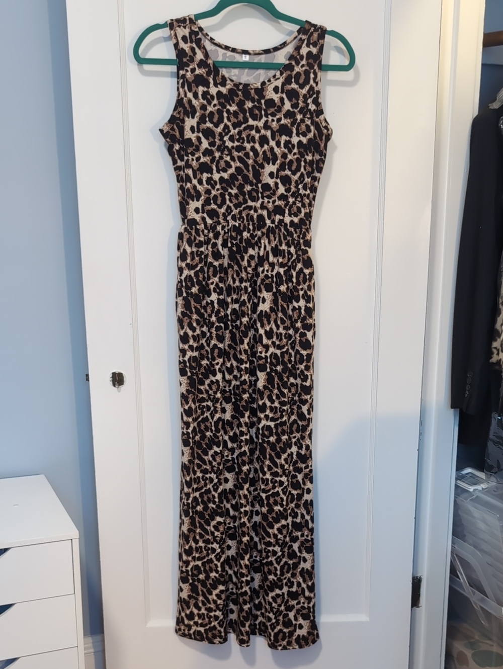 🍇 LAST CALL! Sleeveless Jersey Leopard Print Maxi Dress